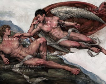 Rivalidad acalorada: fan art inspirado en La Creación de Adán