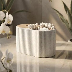 Bathroom Organizer – Cotton Pad & Cotton Swab Storage, Modern Design