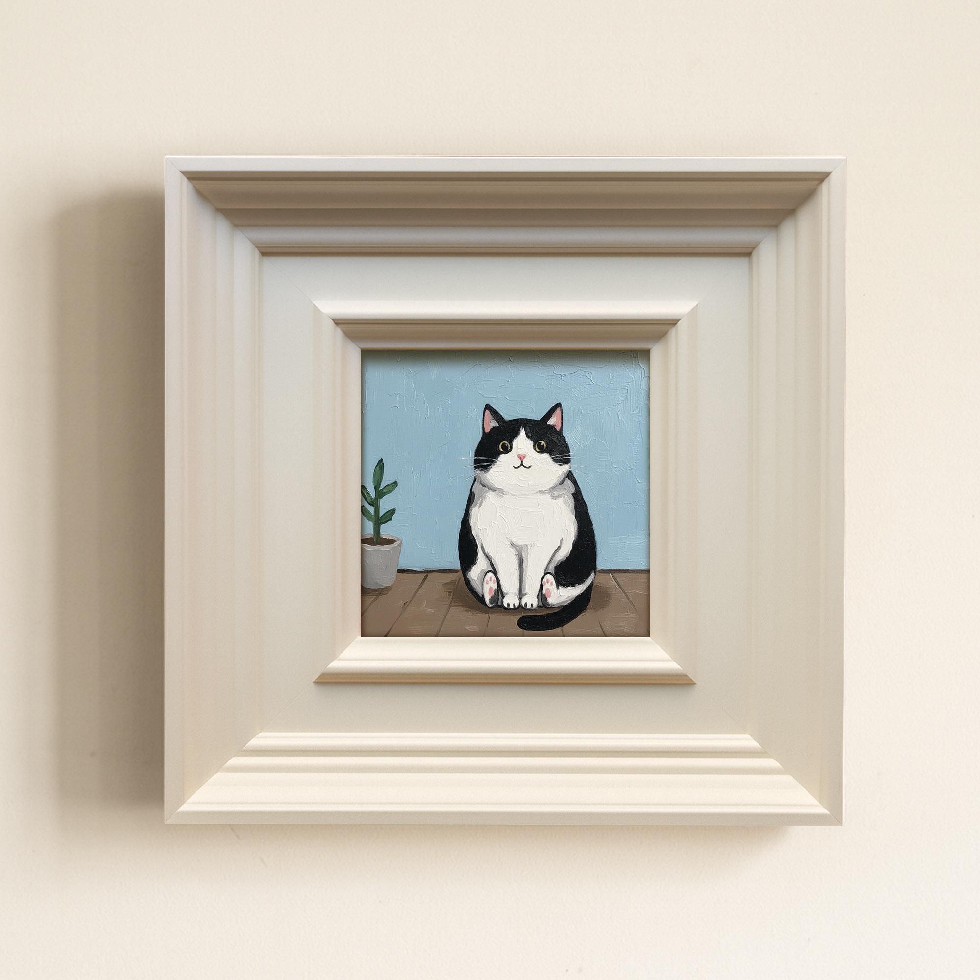 Original Mini Cat Oil Painting – Whimsical Tabby Art, Playful Kitten ...