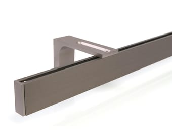 Riel para cortinas, guía interna, a medida, de una sola vía, con aspecto de acero inoxidable - Serie Loft