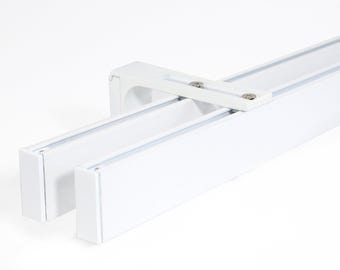 Binario per tende a 2 binari, binario interno, colore bianco loft