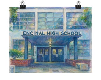 Encinal High School Watercolor Poster