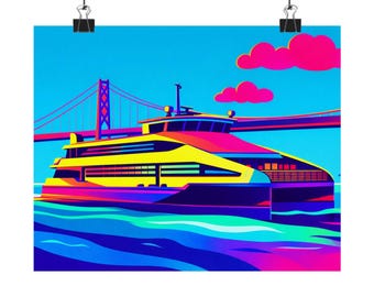 Alameda Ferry Abstract Poster