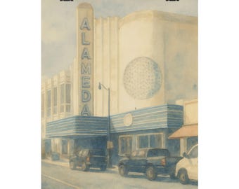 Alameda Theater Watercolor Poster