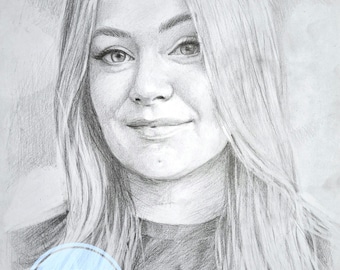 Custom Graphite Pencil Portrait: Hand-Drawn from Photo (A4/A3)