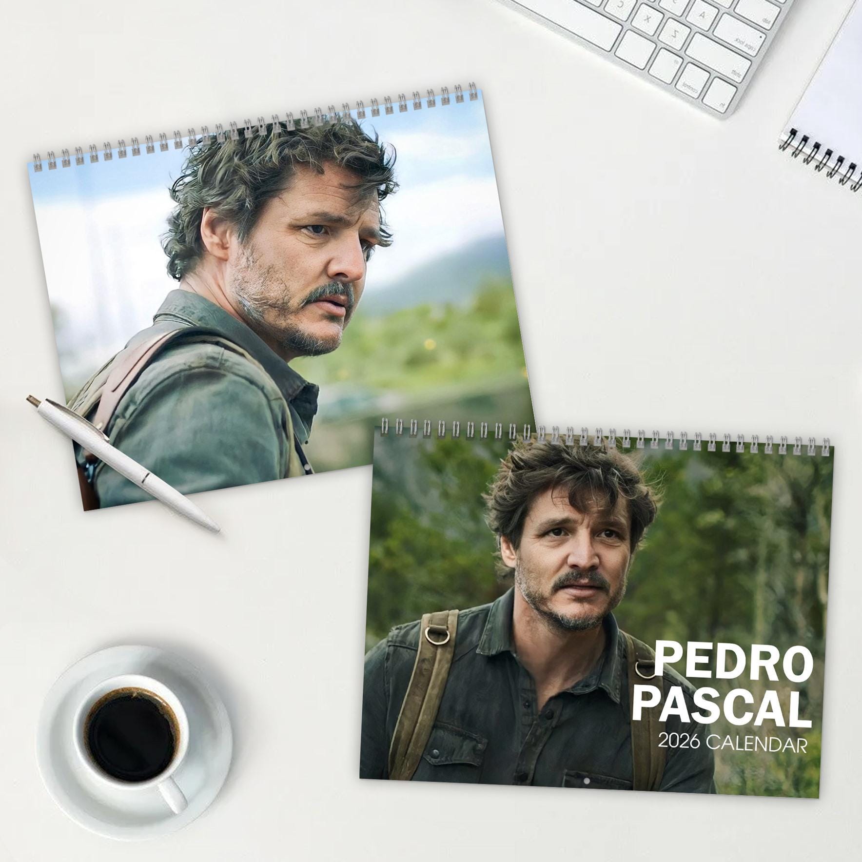 Discover Pedro Pascal 2026 Wall Calendar Planner, Celebrity Year Planner, Celebrity Crush Merch