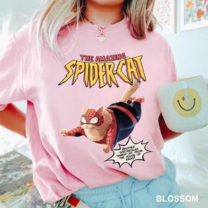 Comfort Colors Vintage 90s Spidercat-Punk Retro Comic Shirt, Retro The Amazing Spider Man Shirt, Spiderman Fan Gift, Spidery Shirt for Fan image 3