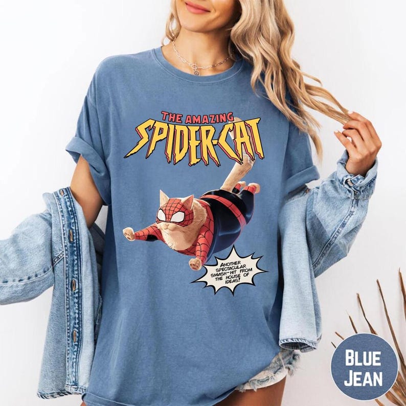 Comfort Colors Vintage 90s Spidercat-Punk Retro Comic Shirt, Retro The Amazing Spider Man Shirt, Spiderman Fan Gift, Spidery Shirt for Fan image 2