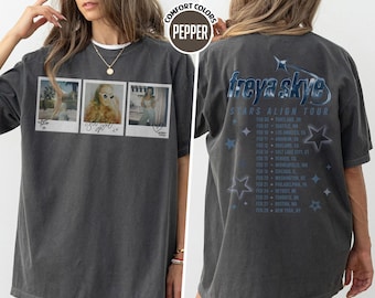 Camiseta con retrato de Freya Skye en colores cómodos, camiseta del festival Stars Align Tour 2026, DisneyChannel Zombies 4 Nova Bright, música de concierto de Freya Skye