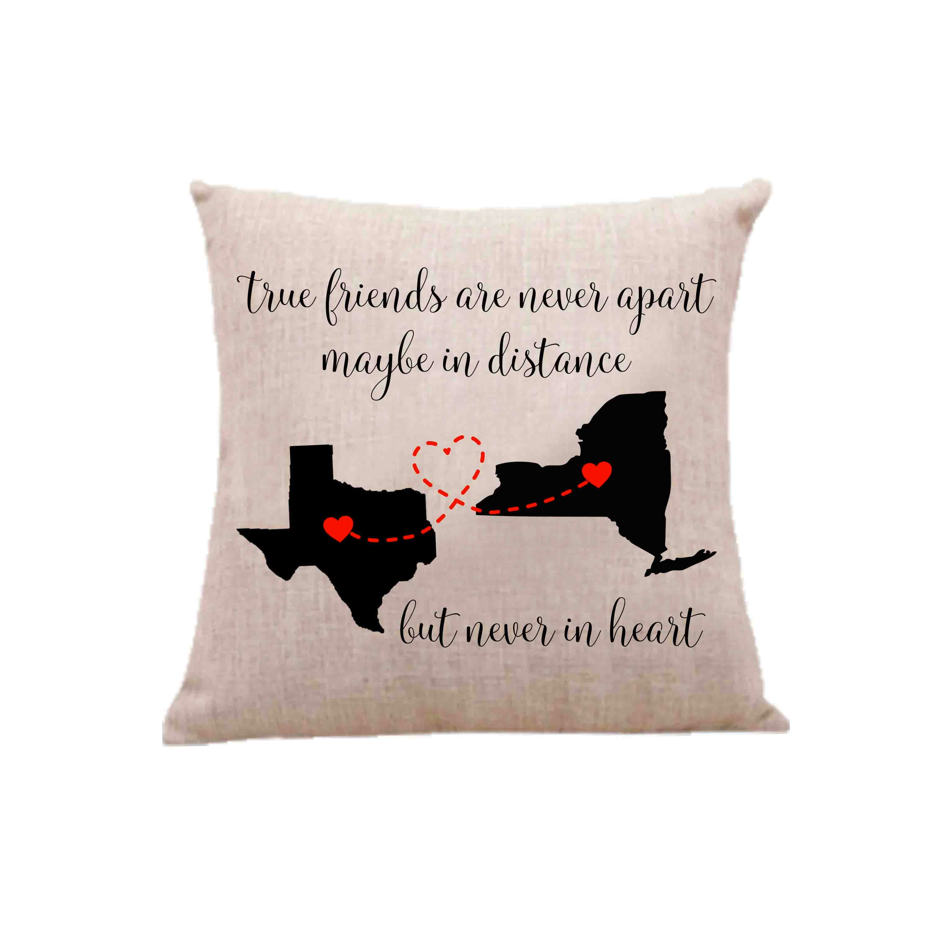 Long Distance Best Friends Pillow Case BFF Pillow Case Best Etsy