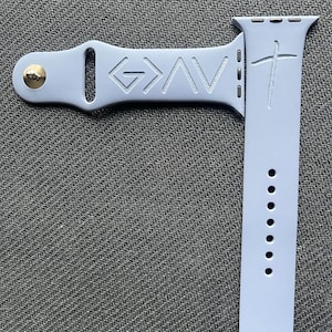 God is greater than the highs and lows Engraved Apple Watch Band | Engraved Silicone Straps | Unique Gift for Him & Her | Apple Watch Series