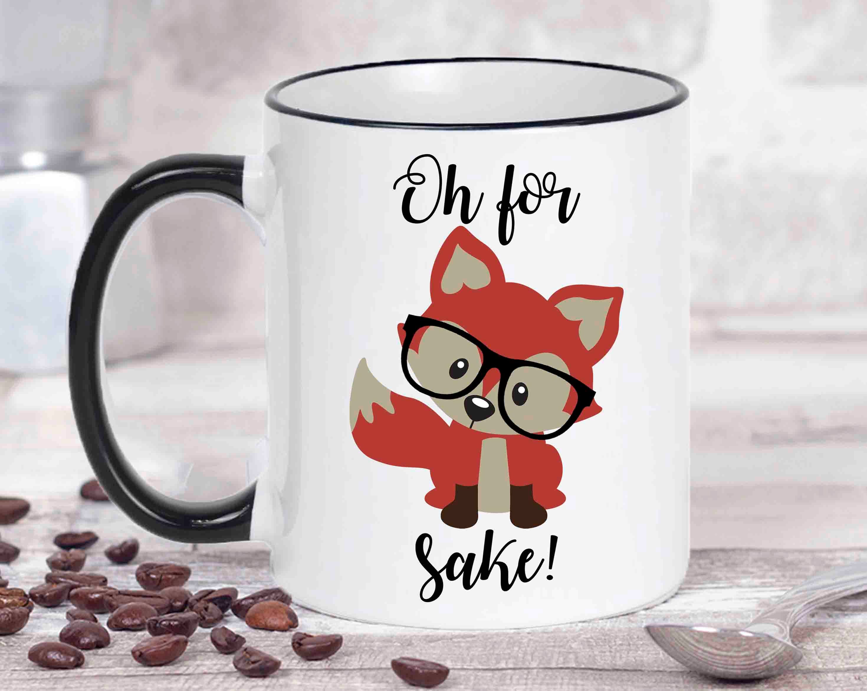 Oh for Fox Sake Clear Mug. Fox Coffee Cup. Funny Fox Mug. Etsy