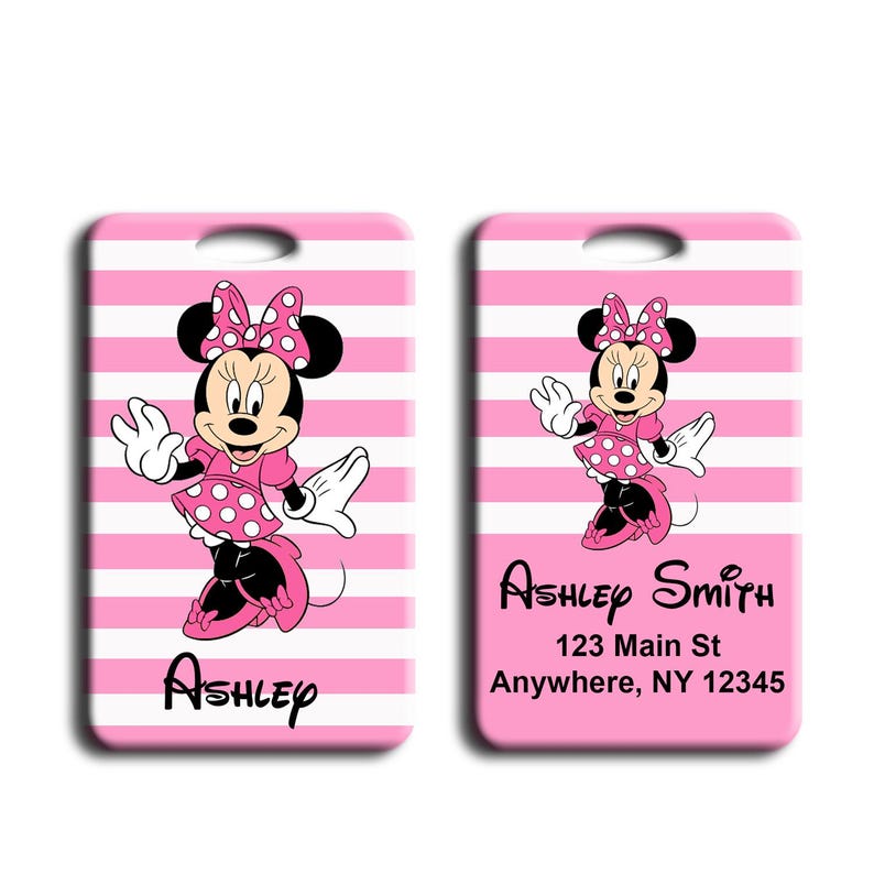 Disney's Minnie Mouse Luggage Tag Bag Tag - Etsy