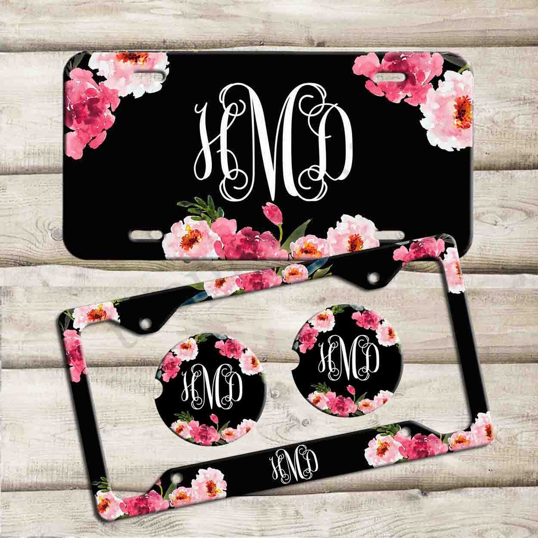 Personalized Car Tag Custom Monogram License Plate Custom Car Coaster ...