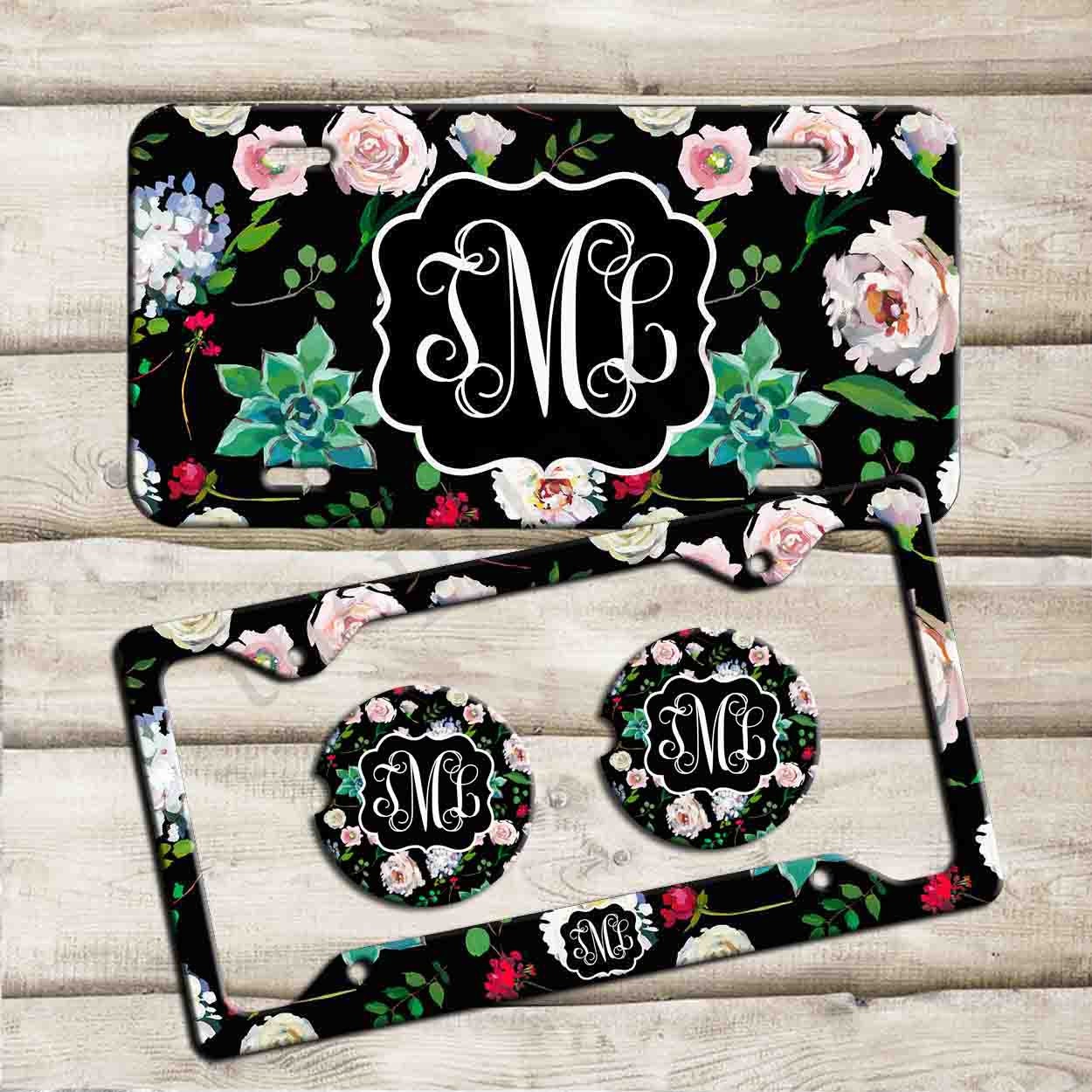 Personalized Car Tag, Custom Monogram License Plate Frame, Personalized ...