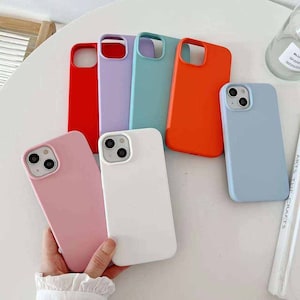 Liquid Silicone iPhone Case Light Pastel iPhone Cover for Apple 14 13 12 11 Pro Max Solid Color iPhone 14 Plus iPhone 13 Case iPhone 12