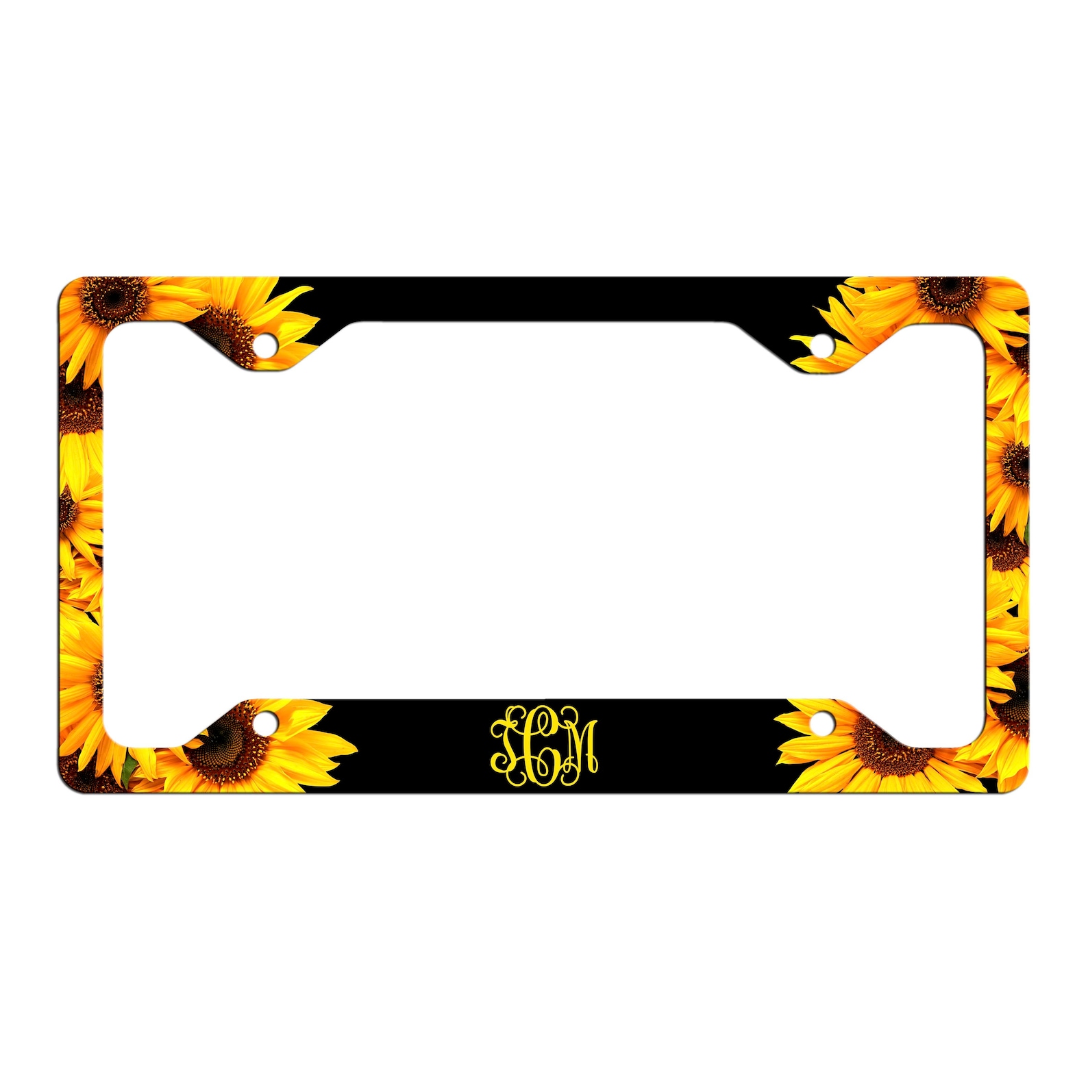 Sunflower License Plate Frame Monogrammed License Plate | Etsy