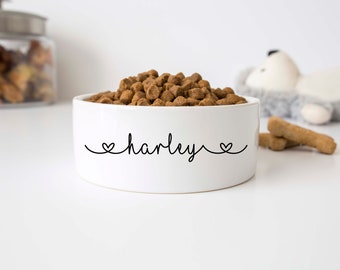 Personalized Dog and Cat Food Bowl – Custom Porcelain Bowl for Your Furry Family Member