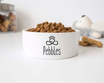 Personalized Pet Food Bowl for Dogs and Cats – Custom Name Ceramic Bowl for Your Furry Friend