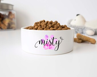 Personalized Pet Food Bowl for Dogs and Cats – Custom Ceramic Dish for Mealtime