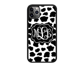 Cow Print Monogram Phone Case iPhone 14 Case iPhone 13 Case iPhone 12 Case iPhone 13 Pro Case iPhone XR Case Pro Max iPhone 14 Plus