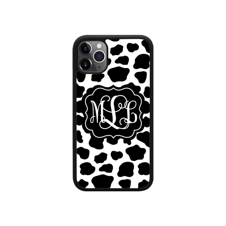 Cow Print Monogram Phone Case iPhone 14 Case iPhone 13 Case iPhone 12 Case iPhone 13 Pro Case iPhone XR Case Pro Max iPhone 14 Plus image 1