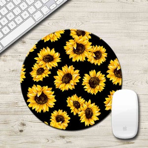 Sunflower Mouse Pad, Mouse Mat, Custom Desk Accessories, Gift For Her Office Desk, Office Decor