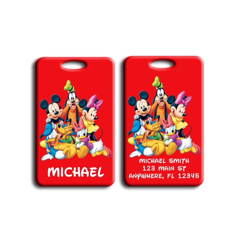 Etiqueta para equipaje de Mickey Mouse de Disney, varios colores imagen 3