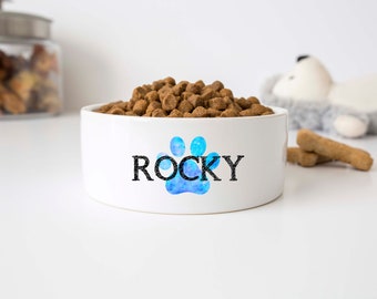 Personalized Pet Food Bowl for Dogs and Cats – Custom Name Ceramic Bowl for Your Furry Friend