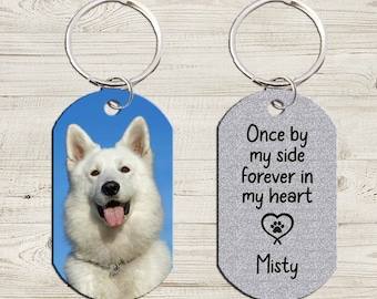 Forever in my heart Pet Keychain, Pet Loss Gift, Pet Sympathy Gift, Dog Remembrance Gift, Custom Dog Picture Keychain, Pet Memorial Gift