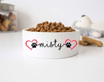 Personalized Pet Food Bowl for Dogs and Cats – Custom Name Ceramic Bowl for Your Furry Friend