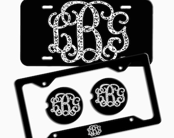 Black Grey Leopard License Plate, Monogram Car Tag, Front License Plate Personalized Plate, Car Coaster, Car Accessories