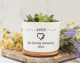 Personalized Dog Memorial Gift, Succulent Pots, Succulent Planter with Drainage, Mini Succulent Planter, Dog Memorial, Loss Of Pet Gift