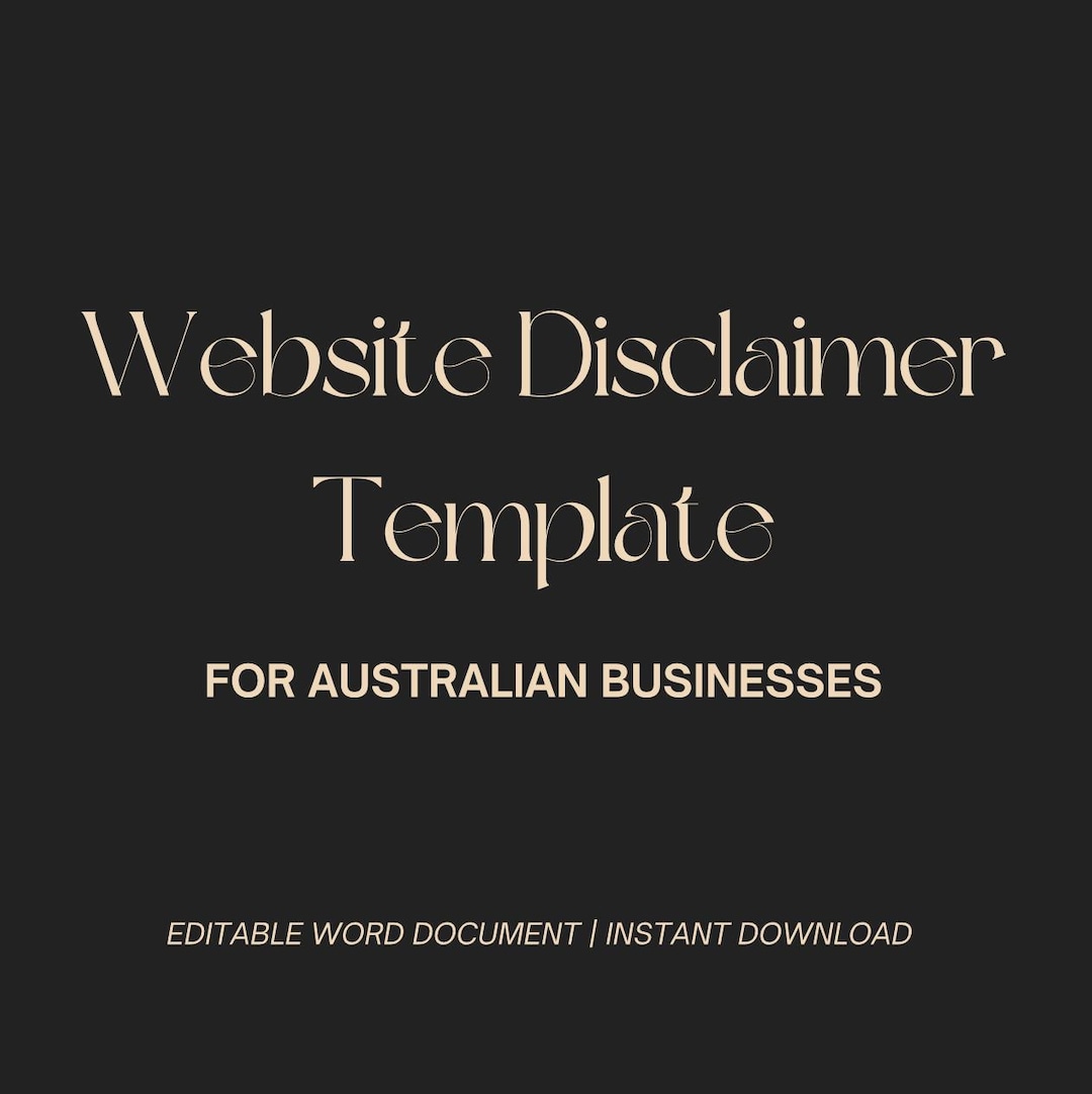 Australian Website Disclaimer Template | Editable Legal Document ...