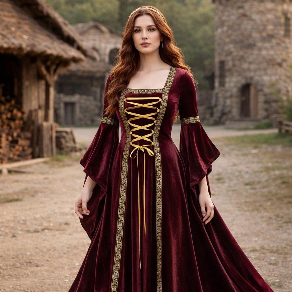 Robe Halloween Pour Femme - Style Médiéval élégant Et Maléfique Pour Soirée Déguisée - 5