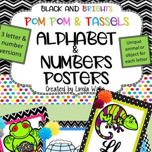 Pom Poms and Tassels Alphabet and Numbers Posters