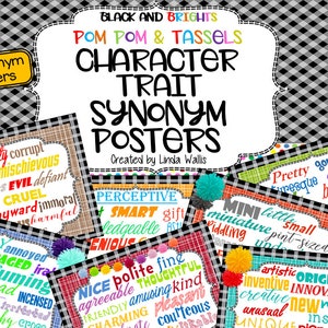 Pom Poms and Tassels Character Trait Synonym Posters