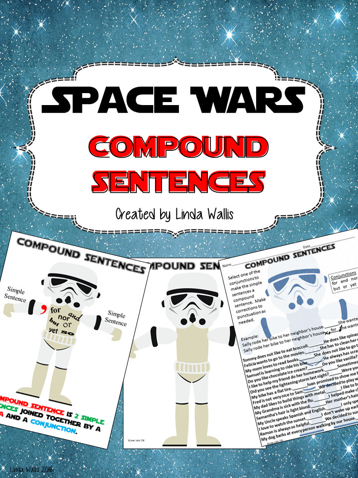 Star Wars Themed Compound Sentences Posters and Worksheet - Etsy for Free Printable Compound Sentences Worksheets