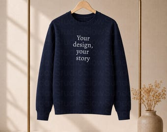 Calm Studio Hanger Mockup PNG | French Navy | Stanley & Stella Changer 2.0