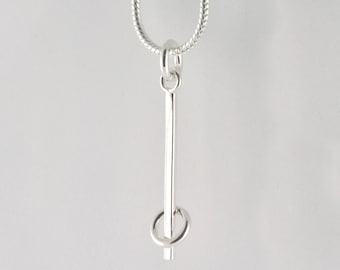 Ringette pendant, sterling silver