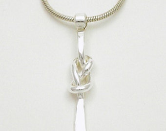Colgante de plata de ley con forma de 8, nudo de amor, nudo infinito, nudo de escalada