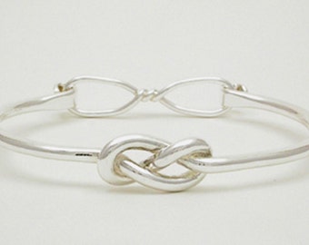Figure 8 Knot Cuff Style Bracelet, Sterling Silver