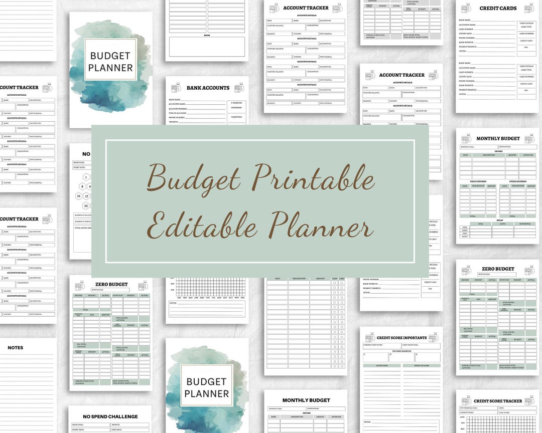 Budget Finance Planner Bundle Printable, Digital Finance Journal ...