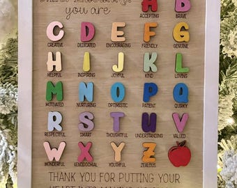 Personalized Teacher Name Sign: 8x10 Classroom Decor