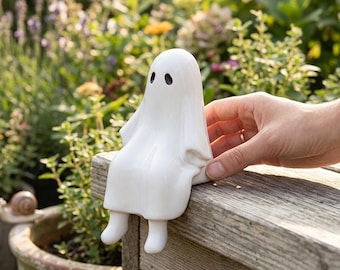 Niedliche Sitzende Geist Regal Sitzer Figur, Harz Geist Garten Dekor, Halloween Blumentopf Ornament, gruseliges Geschenk für Sie