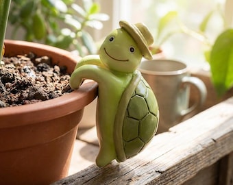 Schildkröten-Topfaufhänger, Harz-Garten-Schildkrötenfigur, niedliches Pflanzgefäß-Dekor, Terrasse-Yard-Geschenk für Sie