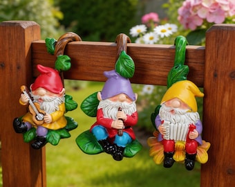 3-teiliges Musikzwerg-Topflappen-Set, Harz-Gartenfeenfiguren, Bonsaitopf-Verzierungen, wunderliches Garten-Dekor-Geschenk, Geschenk für Sie