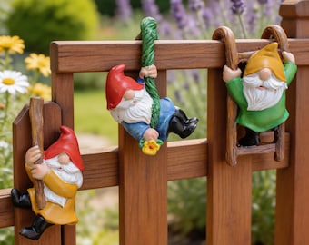 Handbemalter hängender Gnom-Planter-Dekor, Harz-Feengarten-Verzierung, Bonsai-Topfrandverzierungen, nettes Geburtstagsgeschenk für Gärtner