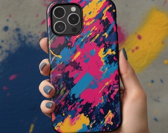 Zweischichtige iPhone-Hülle mit Graffiti-Muster Stoßfeste Hülle iPhone 11 12 13 14 15 16 17 / ProMax Air Pro Plus Mini XSMAX XS XR X