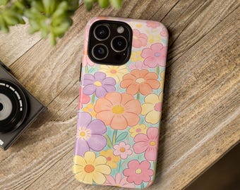 Dichten Pastell Blumenfeld iPhone Hülle | Blumen Handyhülle | Hülle iPhone 13 14 15 16 17 Pro Max